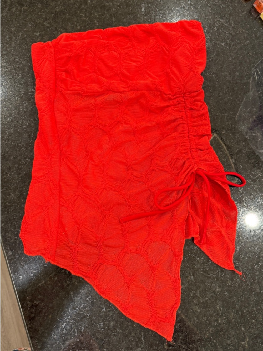 silence + noise vibrant red textured skirt